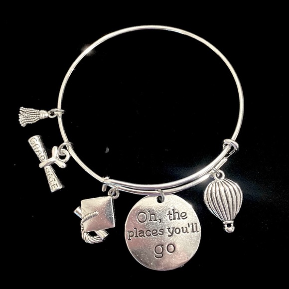 Graduation Charm Bracelet Oh The Places You’ll Go - Picture 2 of 6